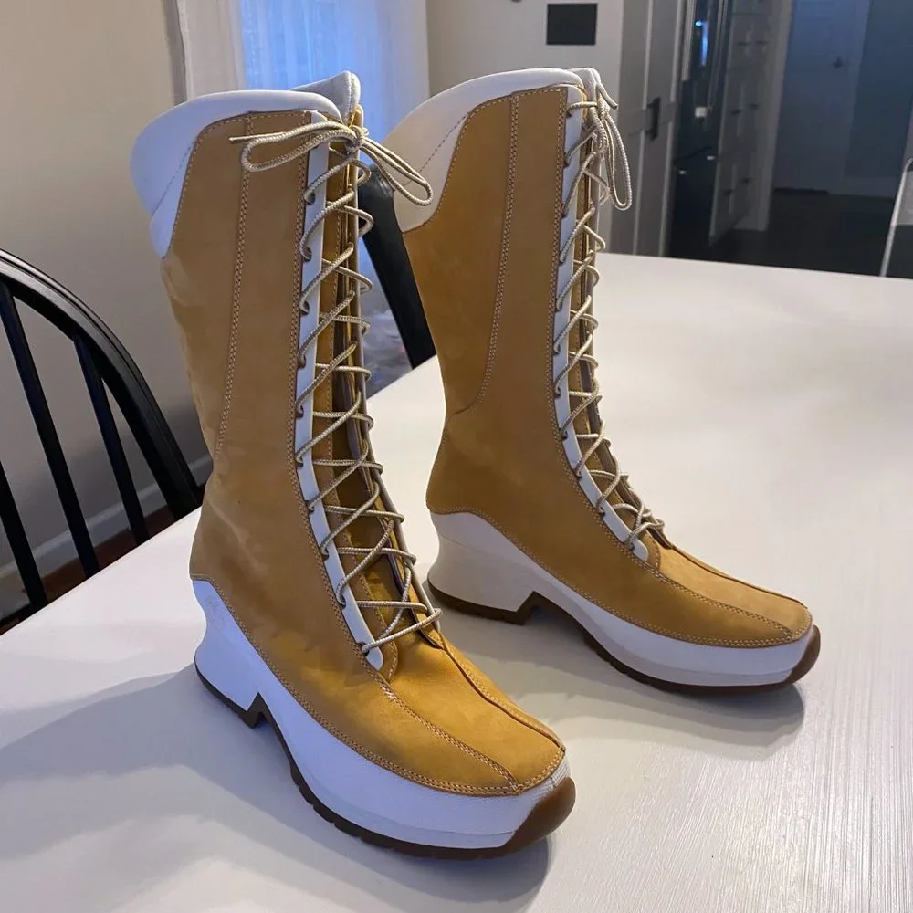 Timberland Women's Nubuck Leather Euro Dub Spin Tall Boots Size 9‎ M 85374 0878